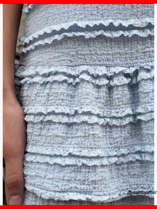 Polyester Blend High Waist Ruffle Mini Skirt with Built-in Shorts - Picture 7 of 7